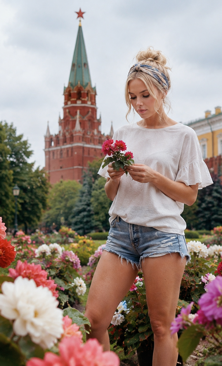 Прогулка в парке рядом с кремлёвской стеной